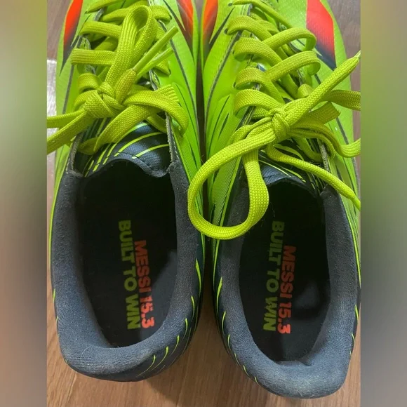 ADIDAS Messi 15.3 FG AG Slime Green Solar Red Black Soccer Cleats Mens S… - Picture 4 of 6